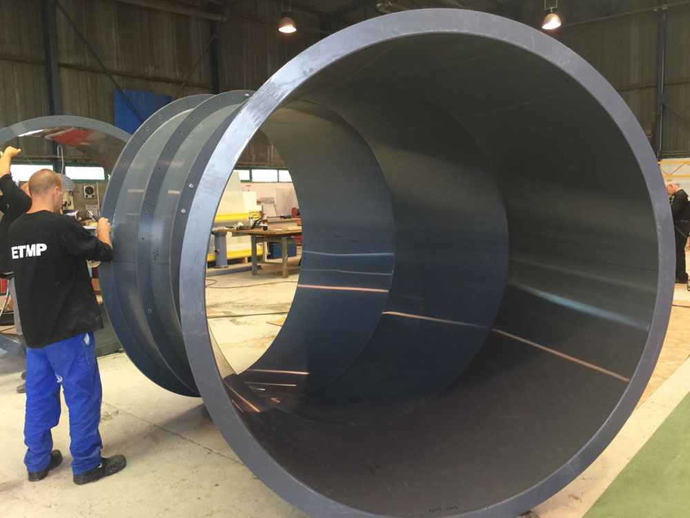 tuyau anti corrosion ventilation chaudronnerie plastique